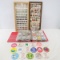 Pinbacks & Tac Pins- some mounted in frames