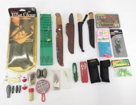 Fishing gear, knives and multi tools