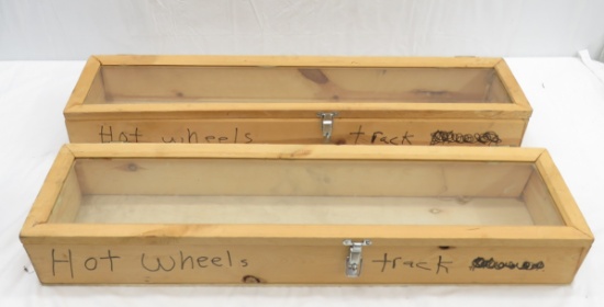 2 Table Top Wood and Glass Display Case