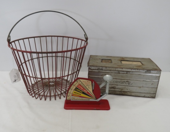 Egg box, egg scale & basket