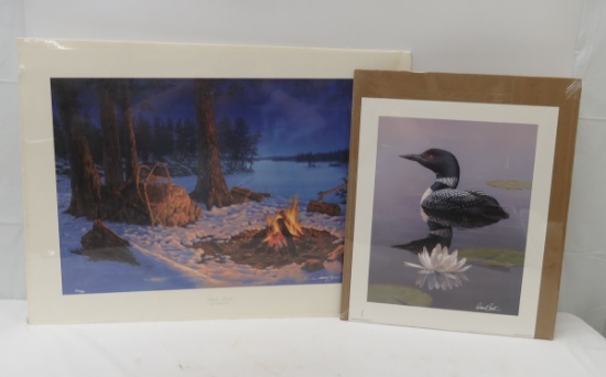 "Winter Tracks" & "Loon" signed prints