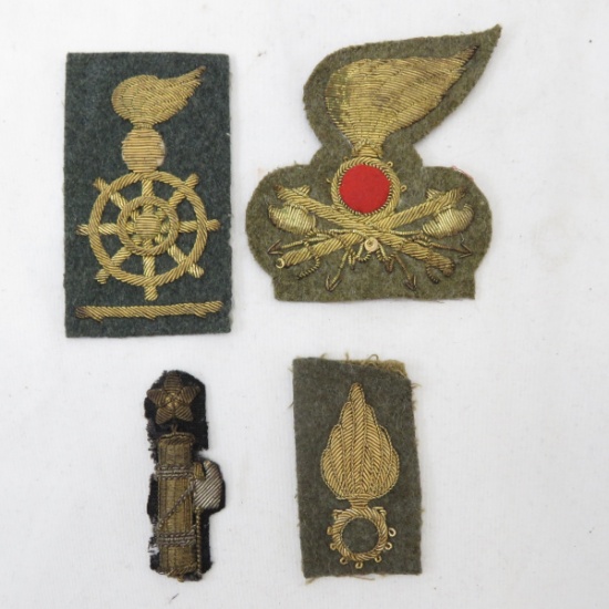 Vintage Italian Military gold braid badges