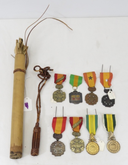 Vietnamese ARVN medals & native arrows