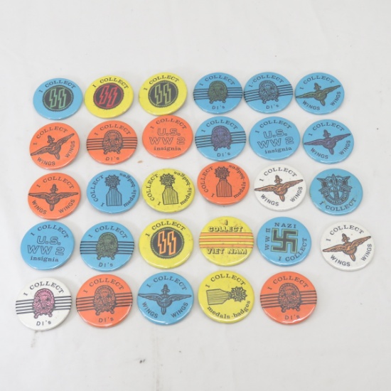 Vintage military collector/dealer pinbacks