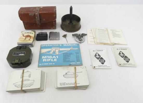 WWII M2 Compass, Camel Cigarettes, lighters