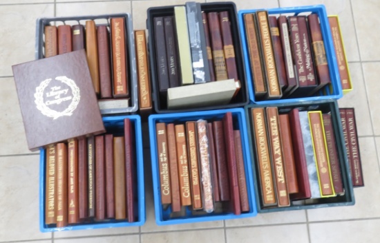 6 Crates of Leather Bound Books