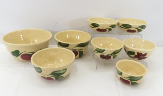 8 Watt Pottery Bowls Including Mixing Bowls
