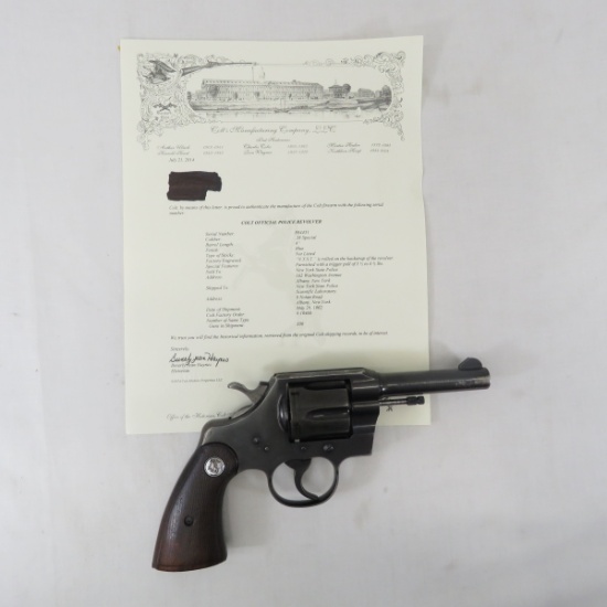 Colt Official .38 Special Police Revolver & Letter