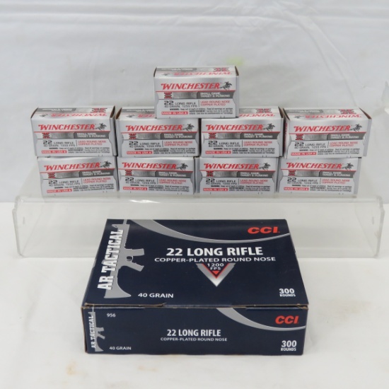 750 Rounds .22 LR Copper Plated Round Nose 40gr