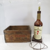 Gluek Wood Crate and Seagram's Lamp