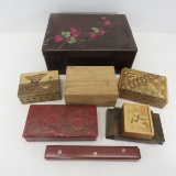 Vintage Wooden Jewelry and Storage Boxes