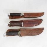 2 Western & West Cut K5 Knife in Sheaths