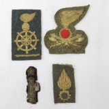 Vintage Italian Military gold braid badges