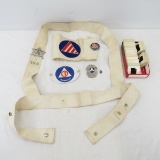 Civil Defense Badge, arm band & slides