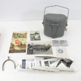 East German mess kit, condoms, WWII photos
