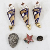 Soviet Paratrooper and other Badges- some enamel