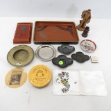 Japanese statue, china, ashtray, misc