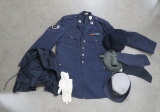 US Air Force Jacket with Insignia, gloves, caps
