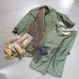 US Military coat, pants, cap & zip lines