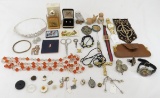 Vintage Jewelry, tiara, sewing scissors & more