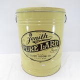 Empty 120 lb Zenith Brand Lard Tin