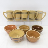 5 Buckey Pure Pottery Mugs & Misc Potter Bowls