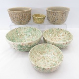 Red Wing, Weller Spongeware & 3 Splatter Bowls