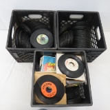 3 crates of 45 records- scratched & worn