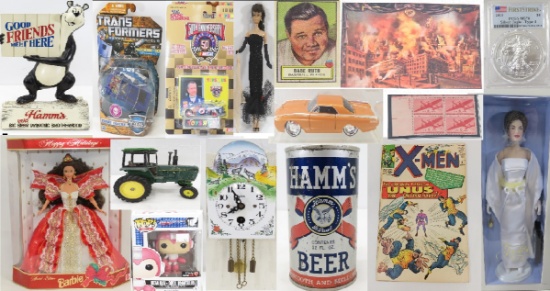 11-17 Hamm's, Sports, Stamps, Coins, Barbie's