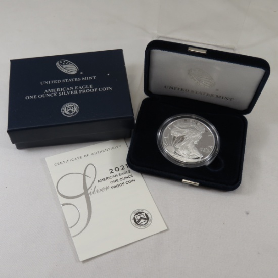 2021 ASE Silver Proof with COA from US Mint