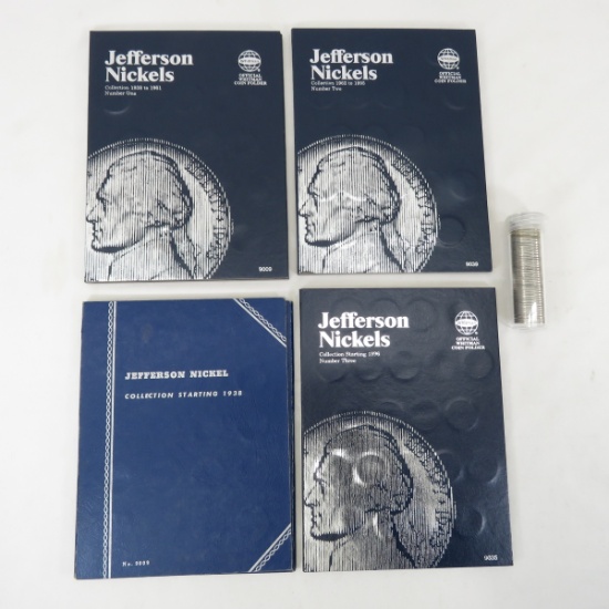 Jefferson Nickel collection in books with Silver