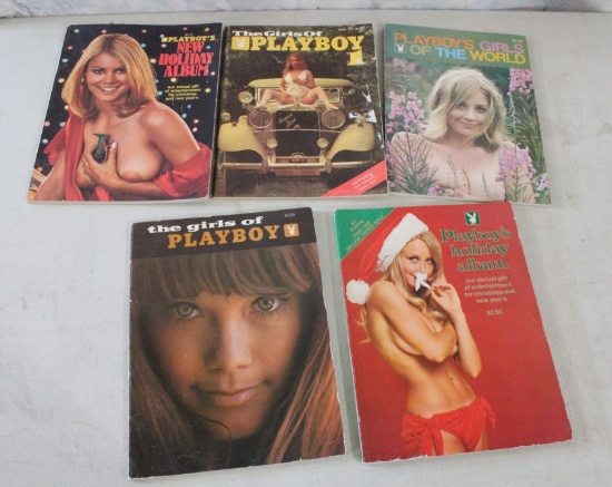 5 Specialty Playboy Magazines- Holiday, World