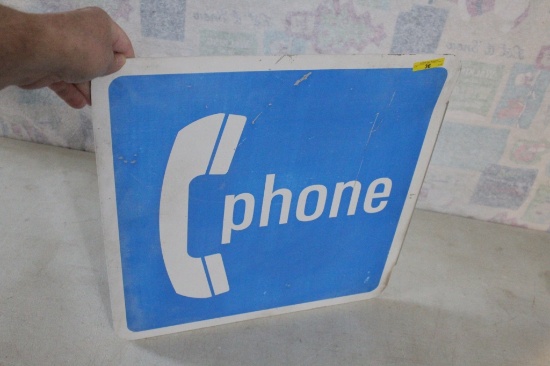 Flanged Metal 2 Sided Phone Sign