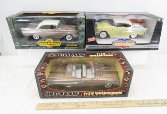 3 Diecast 1:18 scale Car Models in Boxes