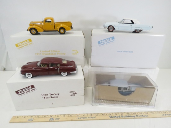 4 Danbury Mint Car Models- 3 in boxes