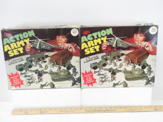 2 Action Army Sets in Boxes- as shown