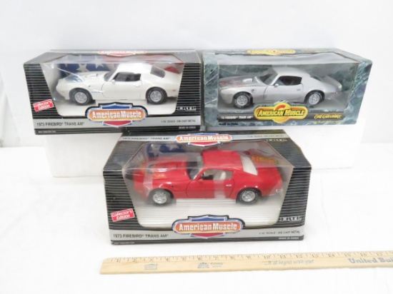 3 Diecast 1:18 scale Car Models in Boxes