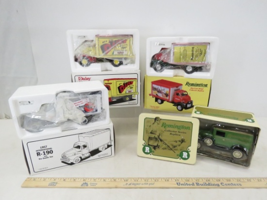 3 1st Gear Trucks & 1 Liberty Remington Coin Bank