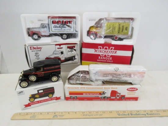 2 Liberty Coin Bank Trucks & 2 1st Gear Trucks