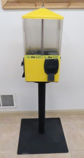 Vintage 4 sided candy dispenser machine with key