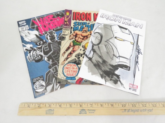 3 Iron Man Comics- one signed