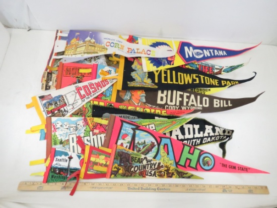 Vintage Travel Souvenir Felt Pennants