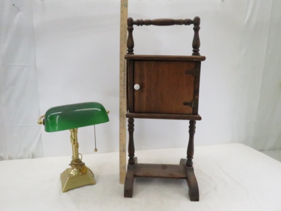 Vintage smoking stand and lamp
