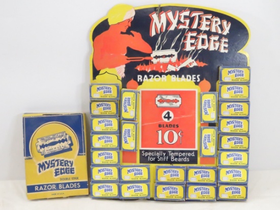 Mystery Edge Razors store displays with blades
