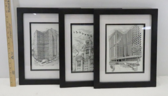 3 Framed Prints of Rochester MN 12x15" Desley