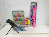 Squirt guns, dart guns, toy machine gun all NIP