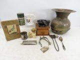 Spittoon, coffee grinder, spurs, and more