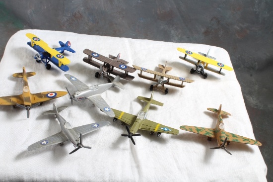 9 Propeller Toy Airplanes Military 2.5" to. 3"