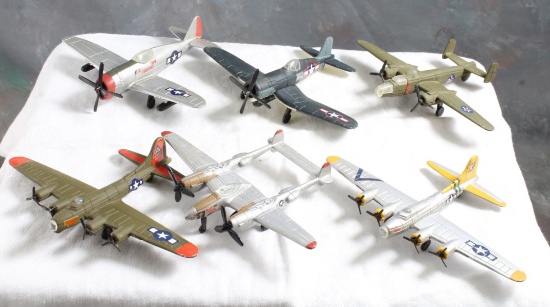 6 Road Champs WWI Propeller Diecast Airplanes 4"