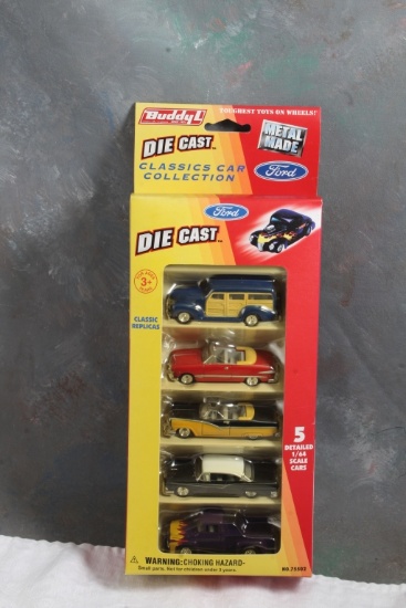 5 Buddy L Diecast Ford 1:64 Vintage Toy Cars NIP